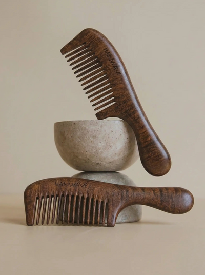 Wooden Fine-Tooth Comb for Normal Hair Styling and Scalp Massage Heol Cosmetics UG