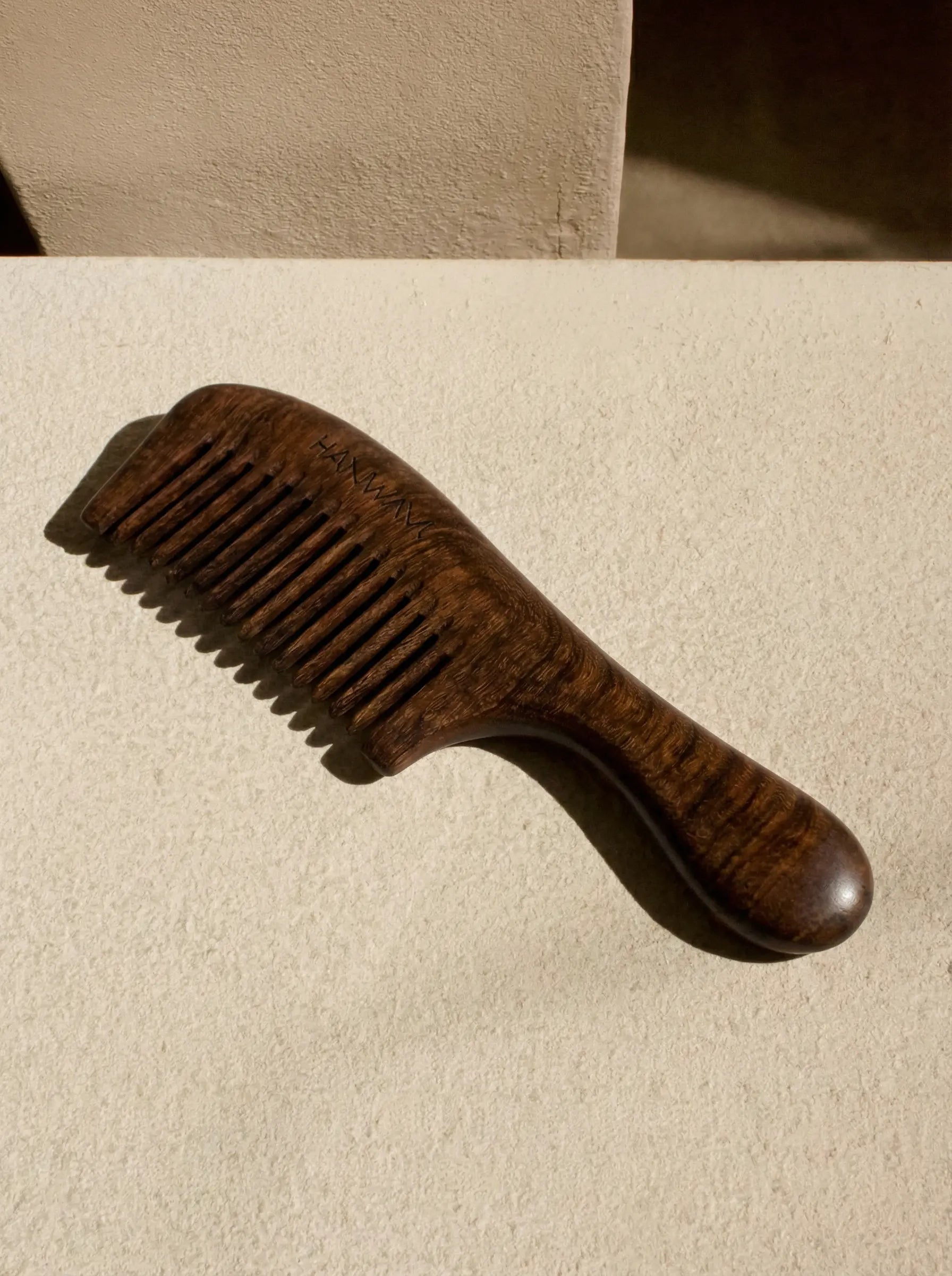 Wooden Fine-Tooth Comb for Normal Hair Styling and Scalp Massage Heol Cosmetics UG