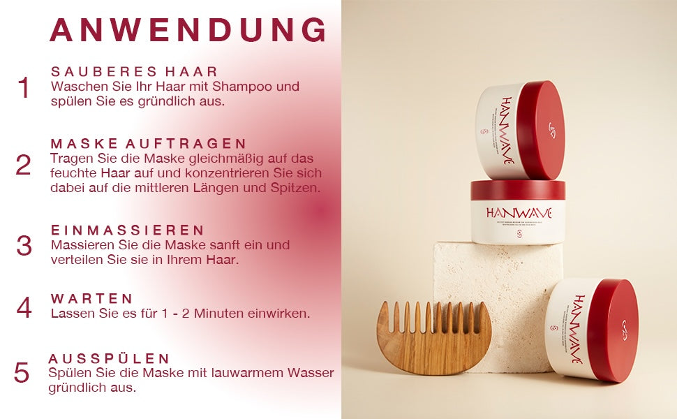 Hanwave Revitalising All-in-One Hair Mask with 14+ Plant Extracts – Promotes Healthy Hair Growth 180ml