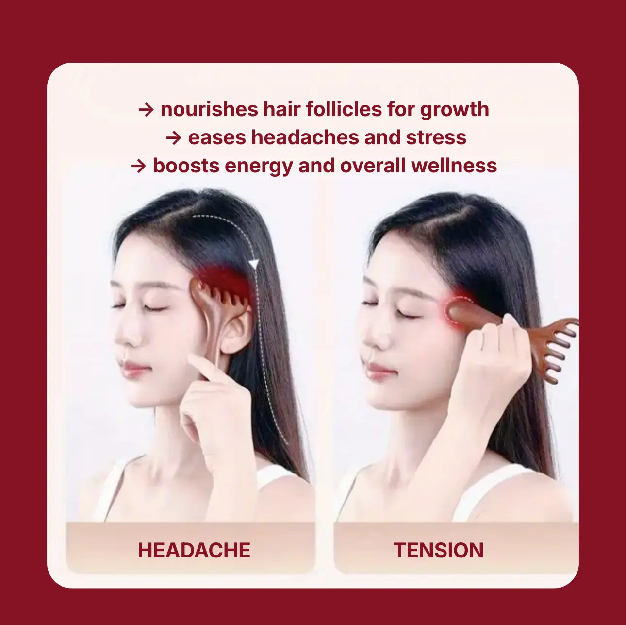 Hanwave Wooden Scalp Massage Comb - Heol Cosmetics UG