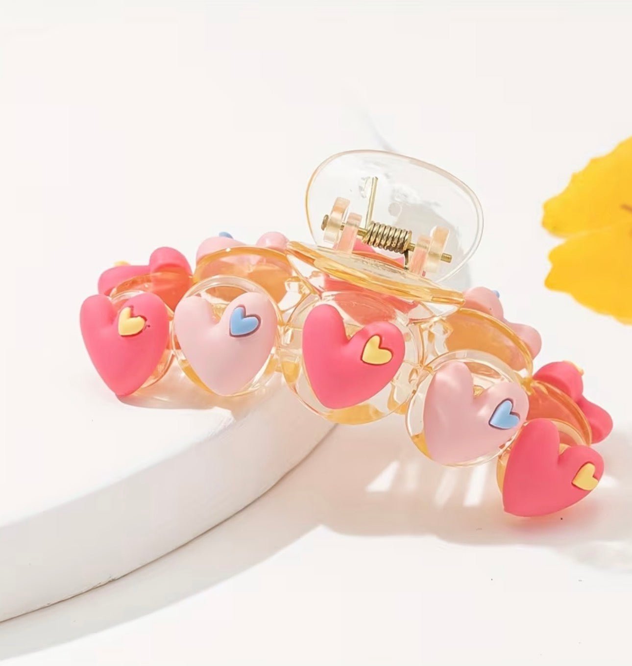 Heart shaped pink hair clips - Heol Cosmetics UG