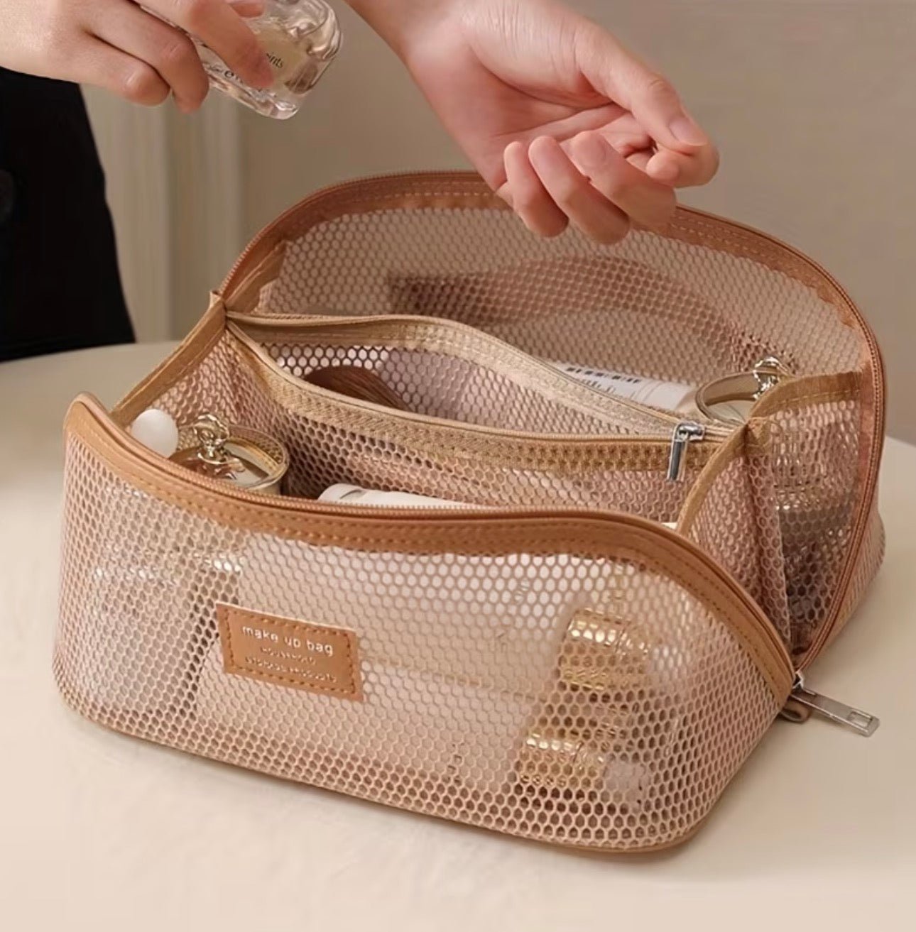 Lightweight Mesh Multifunctional Makeup bag - Heol Cosmetics UG