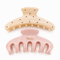 Pink and Polkadot hair clips set 2 pcs - Heol Cosmetics UG