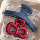 Spotted Blue and Red Bow Hair Clips set 2 pcs - Heol Cosmetics UG