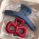 Spotted Blue and Red Bow Hair Clips set 2 pcs - Heol Cosmetics UG