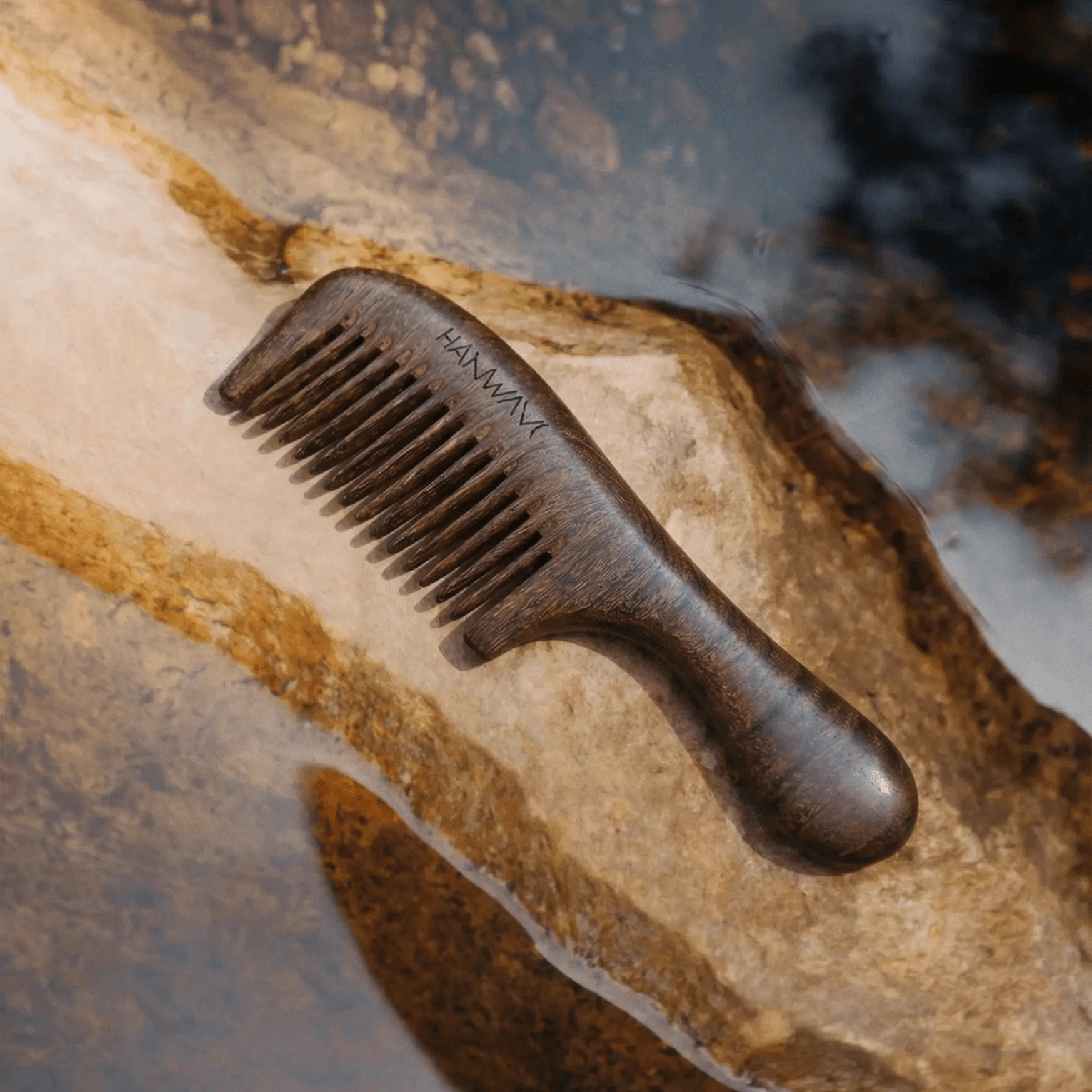 Wooden Fine - Tooth Comb for Normal Hair Styling and Scalp Massage - Heol Cosmetics UG