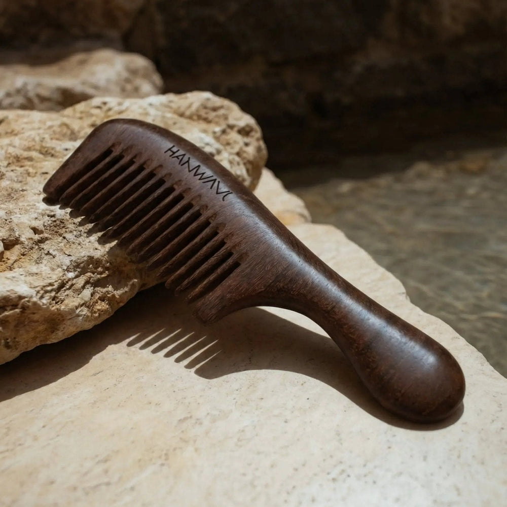 Wooden Fine - Tooth Comb for Normal Hair Styling and Scalp Massage - Heol Cosmetics UG
